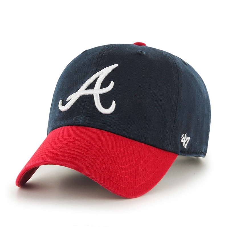 Atlanta Braves MLB 47 Brand Men’s Navy/Red Clean Up Adjustable Hat