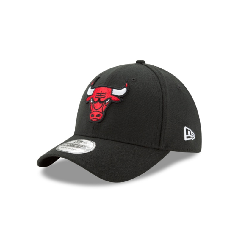 Chicago Bulls NBA New Era Men’s Black 39Thirty Team Classic Stretch Fit Hat