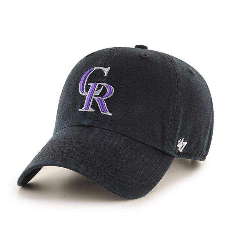 Colorado Rockies MLB 47 Brand Men’s Black Clean Up Adjustable Hat