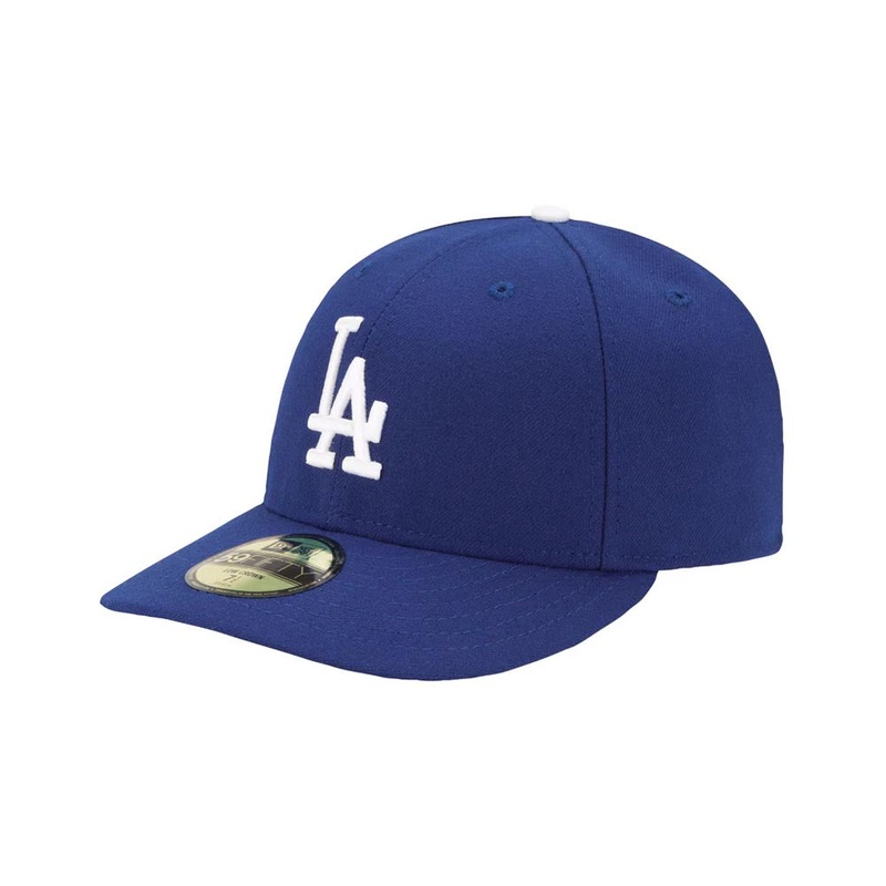 (Low Crown) Los Angeles Dodgers New Era MLB 59FIFTY 5950 Fitted Cap Hat Royal Blue Crown/Visor White Logo