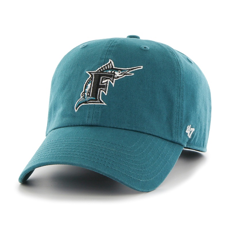 Miami Marlins MLB 47 Brand Men’s Teal Vintage Clean Up Adjustable Hat