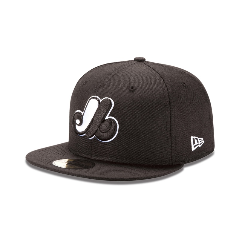 Montreal Expos MLB New Era Men’s Black White 59Fifty Fitted Hat