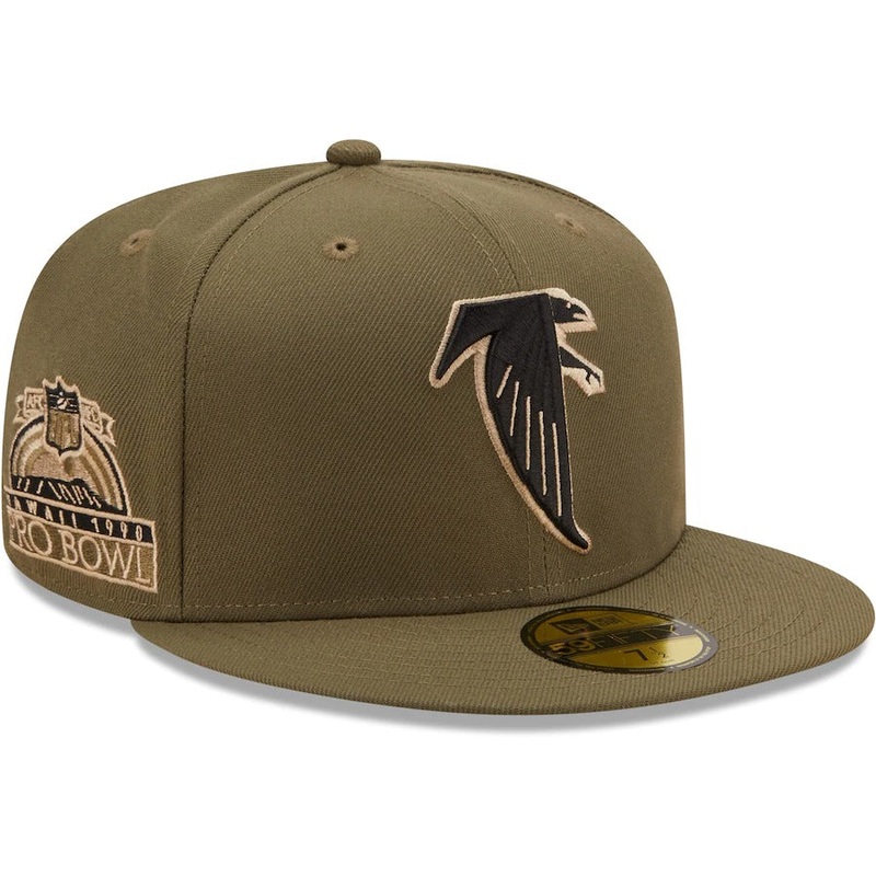 New Era Atlanta Falcons Olive 1990 Pro Bowl Camo Undervisor 59FIFTY Fitted Hat