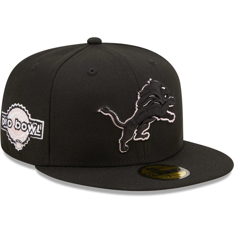 New Era Black Detroit Lions 1994 Pro Bowl Pink Undervisor 59FIFTY Fitted Hat