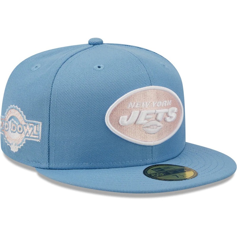 New Era New York Jets Light Blue 1994 Pro Bowl Pink Undervisor 59FIFTY Fitted Hat