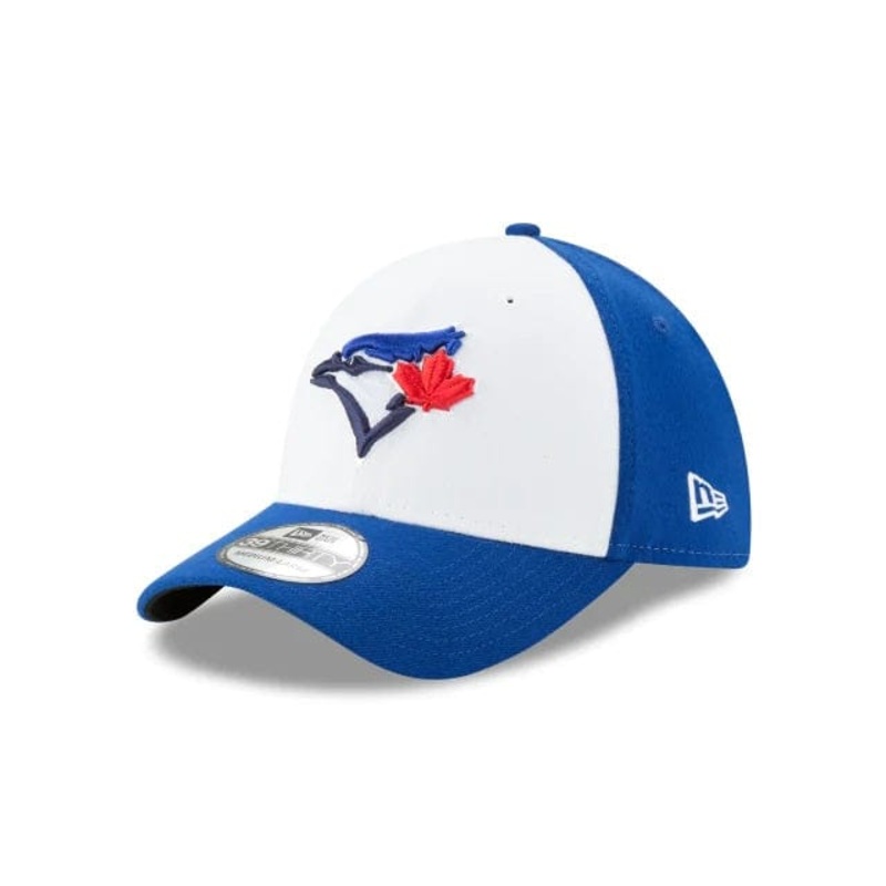 Toronto Blue Jays MLB New Era Men’s White/Royal Blue 39Thirty Team Classic Alternate Stretch Fit Hat
