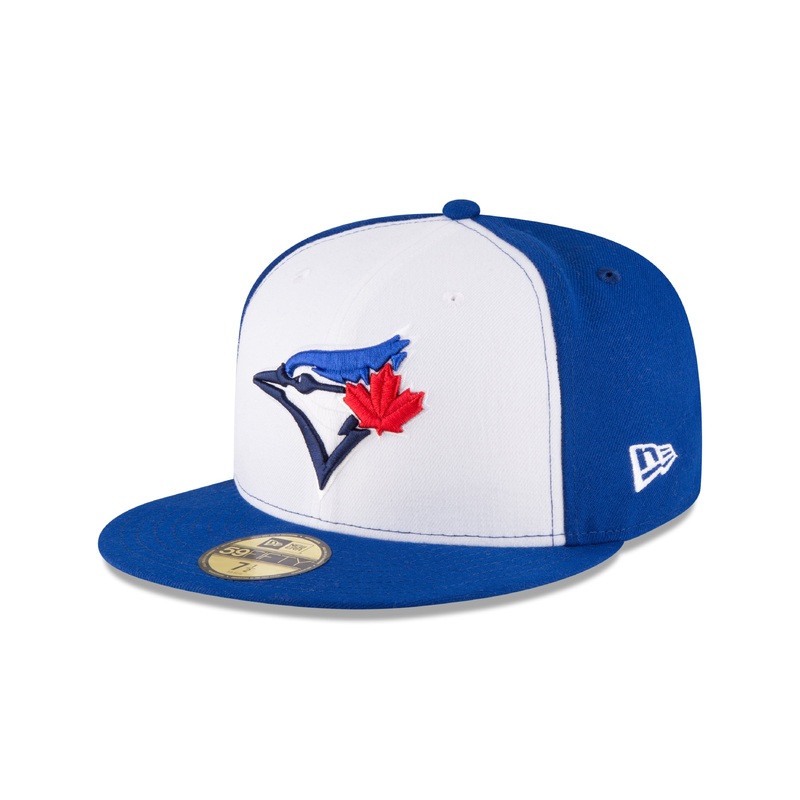 Toronto Blue Jays MLB New Era Men’s White/Royal Blue 59Fifty Authentic Collection Fitted Hat