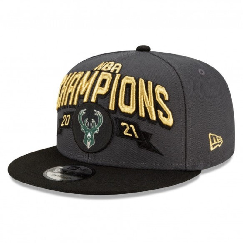 Milwaukee Bucks NBA New Era Men’s Grey 9Fifty 2021 NBA Finals Champions Locker Room Snapback