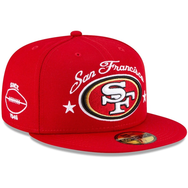 New Era Scarlet San Francisco 49ers Starry 59FIFTY Fitted Hat