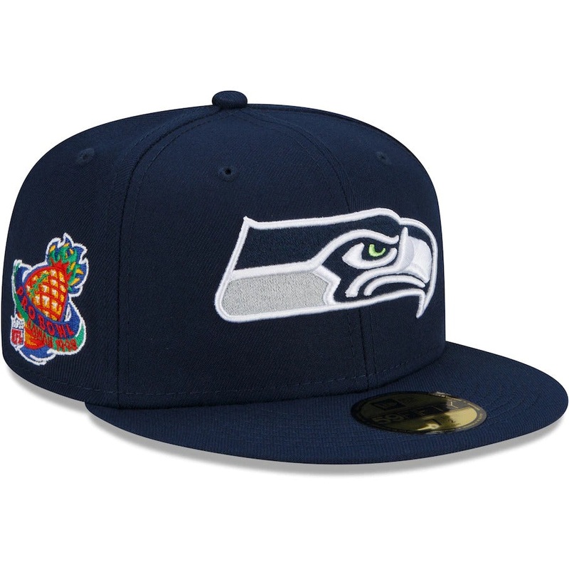 New Era Seattle Seahawks College Navy Patch Up 1988 Pro Bowl 59FIFTY Fitted Hat