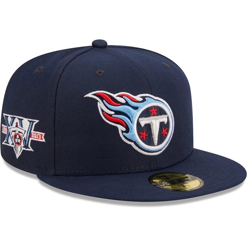 New Era Tennessee Titans Navy 15th Anniversary Patch Logo 59FIFTY Fitted Hat