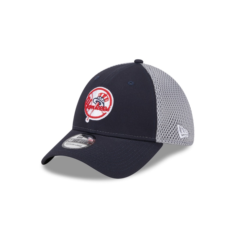 New York Yankees MLB New Era Men’s Navy/Grey 39Thirty Mesh Stretch Fit Hat