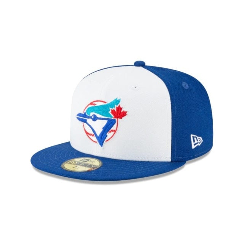 Toronto Blue Jays MLB New Era Men’s White/Royal Blue 59Fifty 1989 Cooperstown Fitted Hat