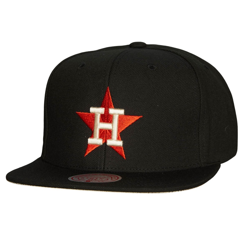 Houston Astros MLB Mitchell & Ness Men’s Black Team Classic Snapback