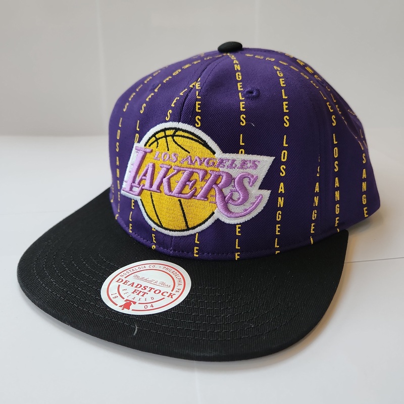 Los Angeles Lakers NBA Mitchell & Ness Men’s Purple City Pinstripe Snapback