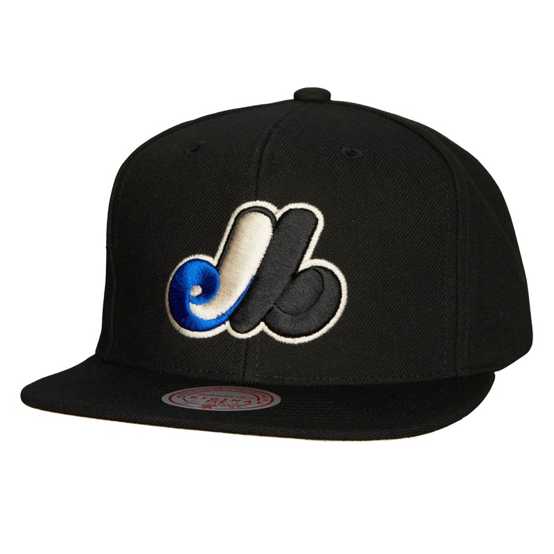 Montreal Expos MLB Mitchell & Ness Men’s Black Cooperstown Team Classic Snapback