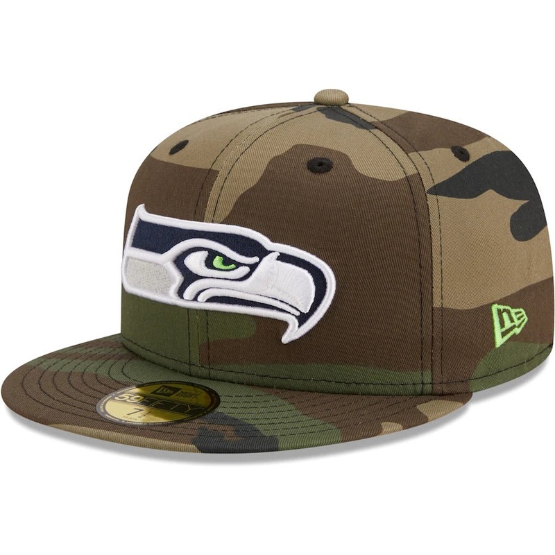 New Era Seattle Seahawks Camo Woodland 2021 59FIFTY Fitted Hat