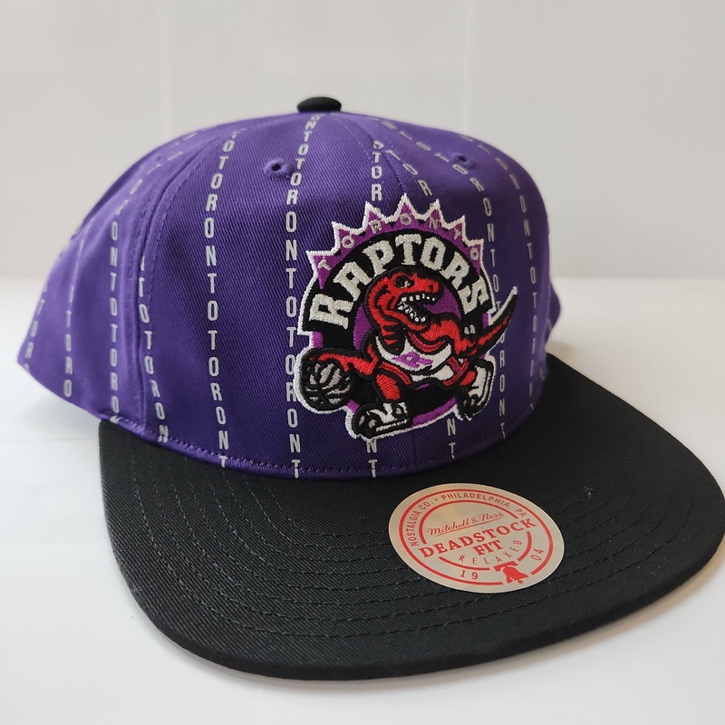 Toronto Raptors NBA Mitchell & Ness Men’s Purple City Pinstripe Snapback