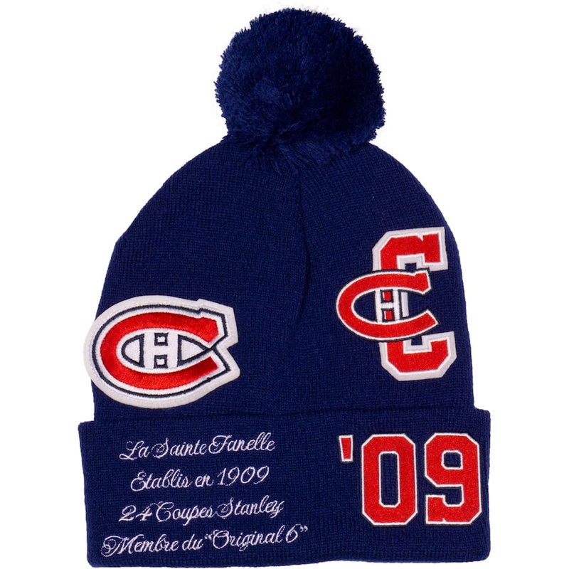 Montreal Canadiens NHL Mitchell & Ness Men’s Navy Graduation Cuff Pom Knit Hat