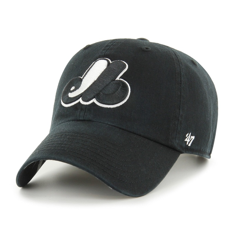 Montreal Expos MLB 47 Brand Men’s Black Dark Tropic Clean Up Adjustable Hat