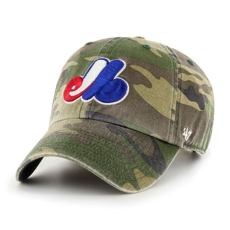 Montreal Expos MLB 47 Brand Men’s Camo Clean Up Adjustable Hat