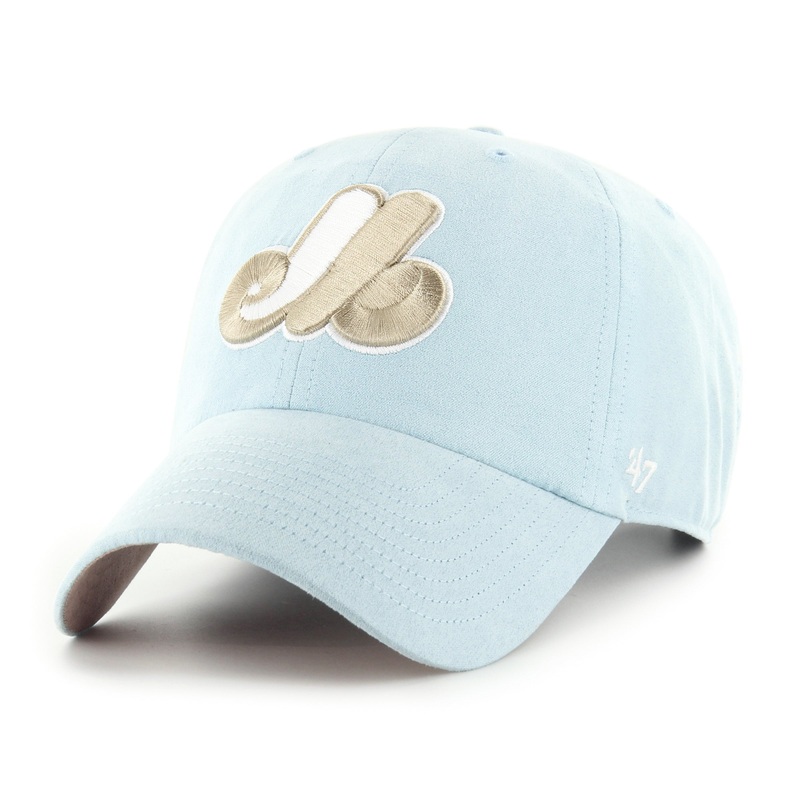 Montreal Expos MLB 47 Brand Men’s Columbia Blue Ultra Suede Clean Up Adjustable Hat