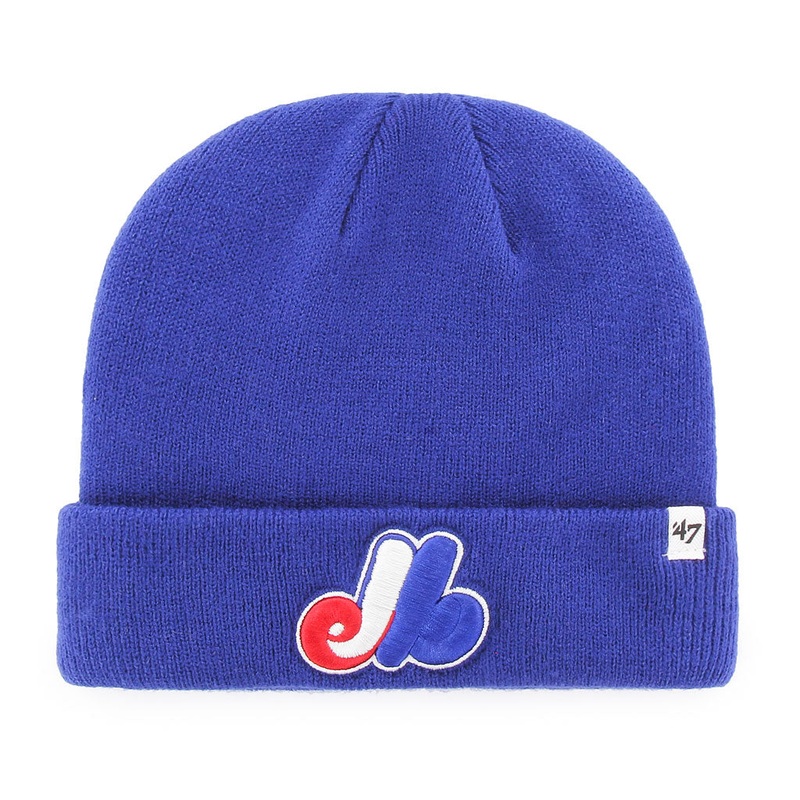 Montreal Expos MLB 47 Brand Men’s Royal Blue Raised Cuff Knit Hat