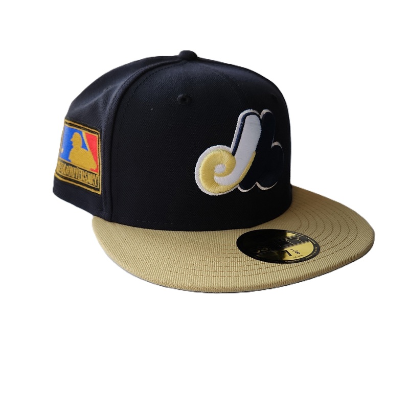 Montreal Expos MLB New Era Men’s Navy/Gold 59Fifty 125th Anniversary Cooperstown Fitted Hat