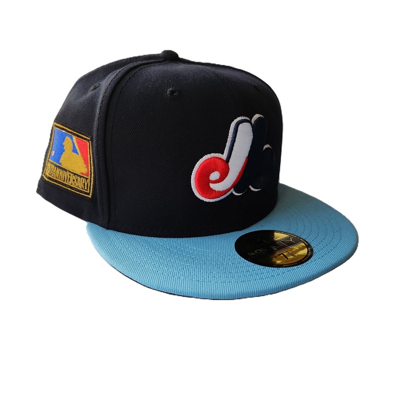 Montreal Expos MLB New Era Men’s Navy/Light Blue 59Fifty 125th Anniversary Cooperstown Fitted Hat