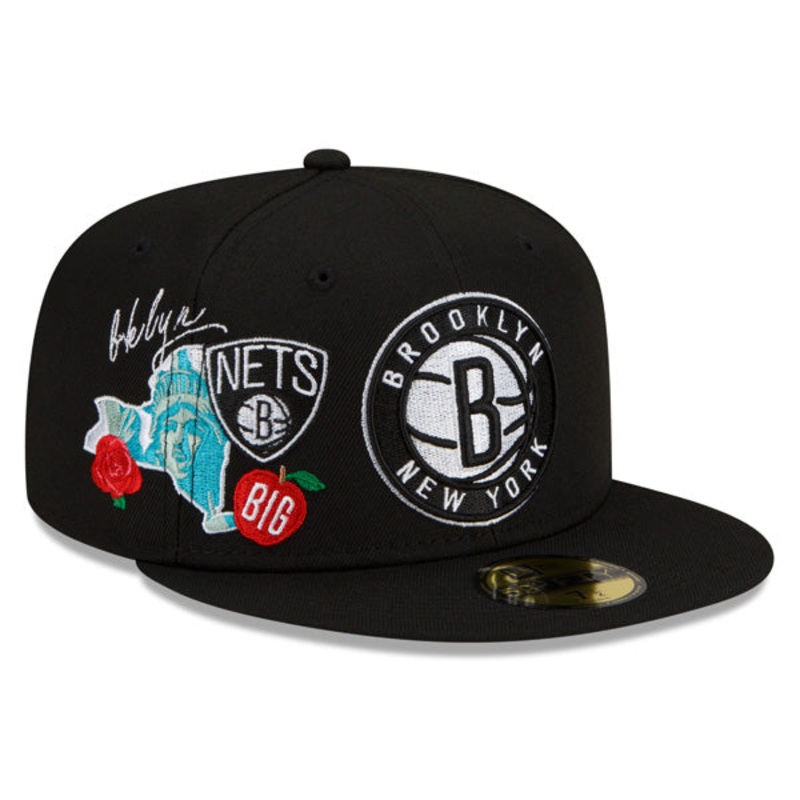New Era Brooklyn Nets Black Cluster Grey Undervisor 59FIFTY Fitted Hat
