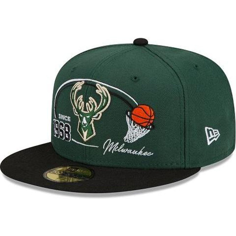 New Era Milwaukee Bucks Two-Tone Hoops 59fifty Fitted Hat