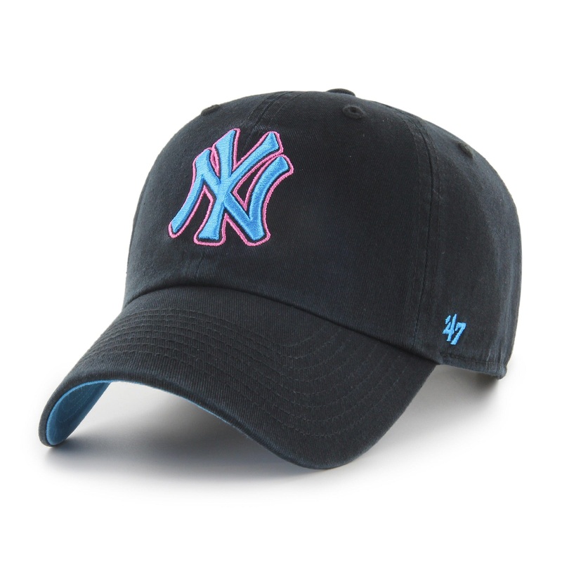 New York Yankees MLB 47 Brand Men’s Black Ocean Drive Clean Up Adjustable Hat