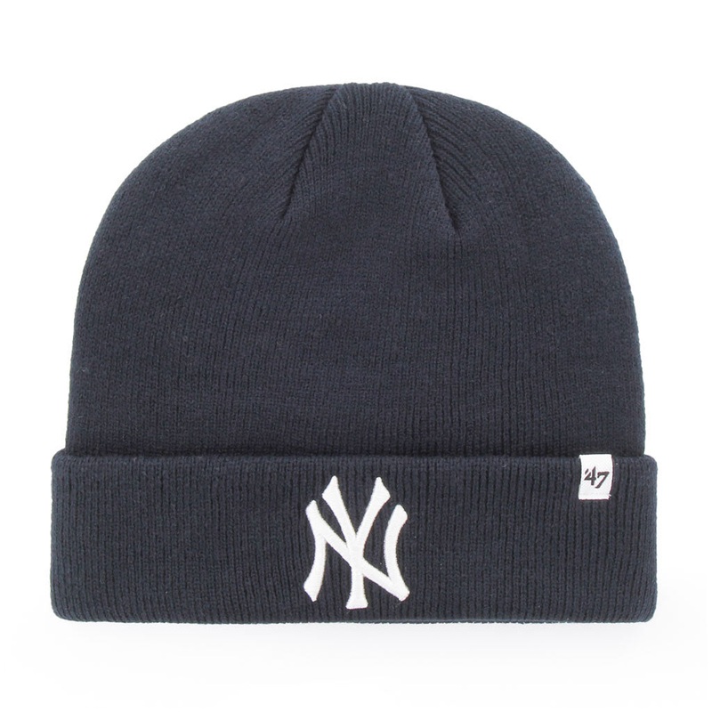 New York Yankees MLB 47 Brand Men’s Black Raised Cuff Knit Hat