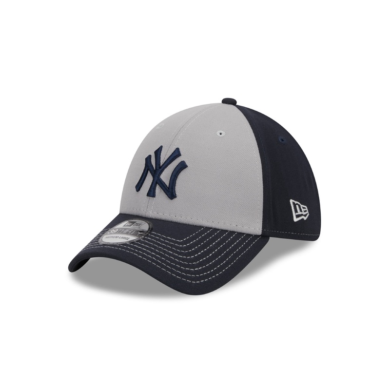 New York Yankees MLB New Era Men’s Grey/Navy 39Thirty Team Classic Stretch Fit Hat