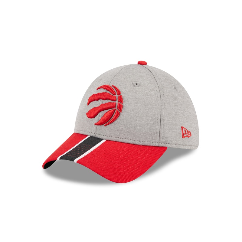 Toronto Raptors NBA New Era Men’s Grey/Red 39Thirty E3 Stripe Stretch Fit Hat
