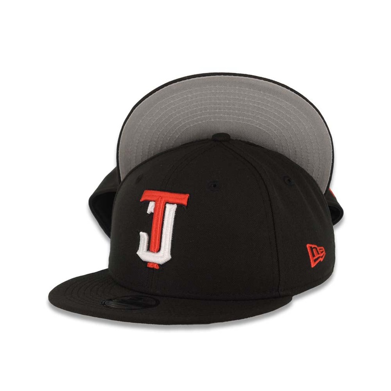 (Youth) Tijuana Toros New Era LMB 9FIFTY 950 Kid Snapback Cap Hat Black Crown/Visor White/Red Logo Gray UV