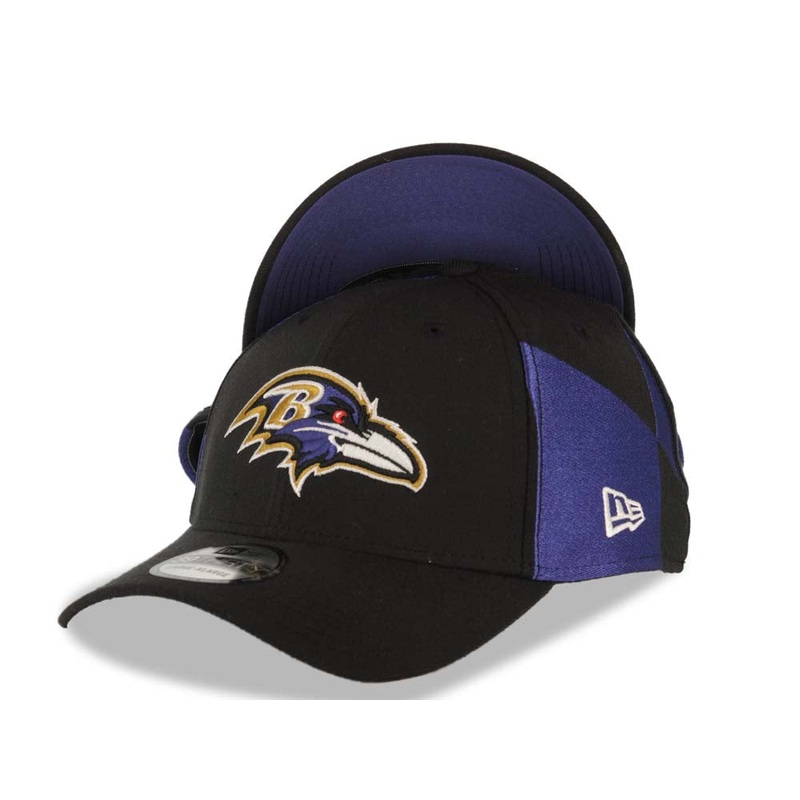 Baltimore Ravens New Era NFL 39THIRTY 3930 Flexfit 2019 Draft Cap Hat Black/Purple Crown Black Visor Team Color Logo