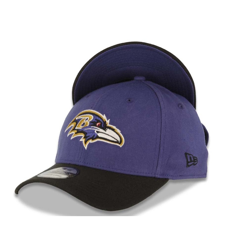Baltimore Ravens New Era NFL 39THIRTY 3930 Flexfit Cap Hat Purple Crown Black Visor Team Color Logo