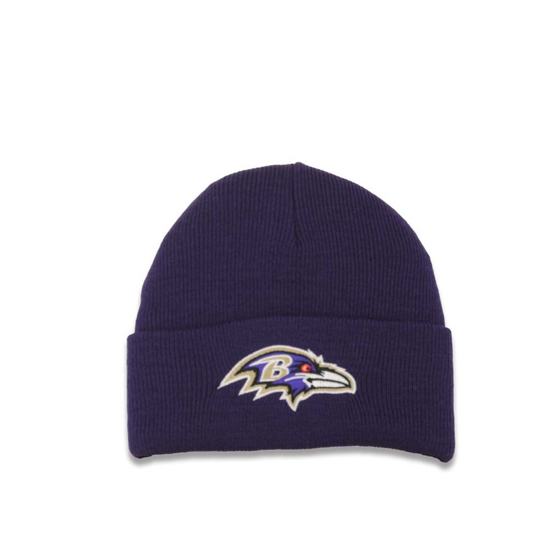 Baltimore Ravens New Era NFL Cuffed Basic Knit Beanie Purple Crown/Visor Team Color Logo