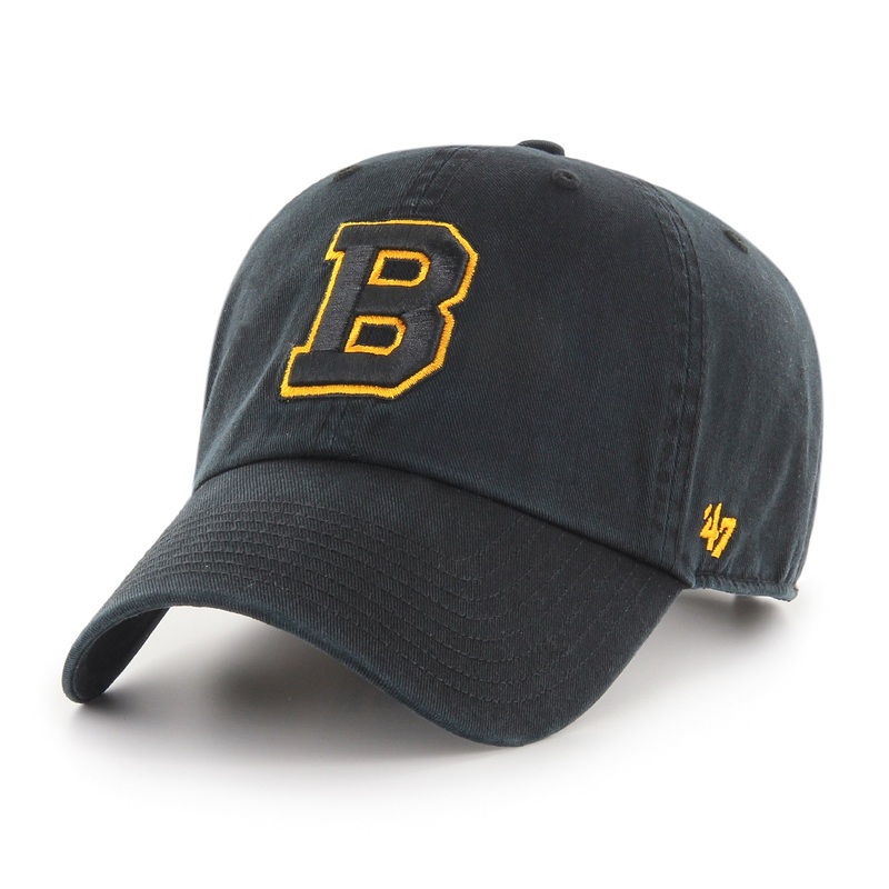 Boston Bruins NHL 47 Brand Men’s Black Vintage 1933 Clean Up Adjustable Hat