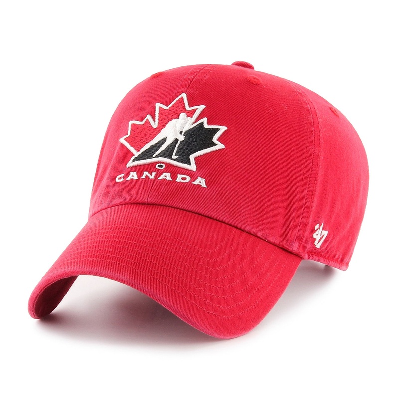 Hockey Canada IIHF 47 Brand Men’s Red Clean Up Adjustable Hat
