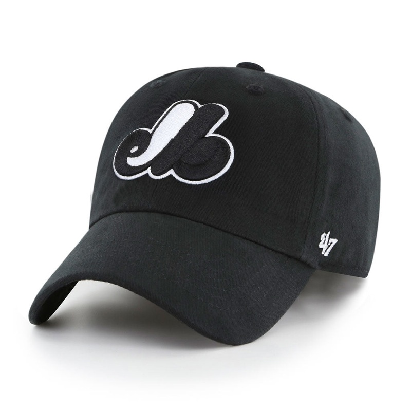 Montreal Expos MLB 47 Brand Men’s Black Clean Up Adjustable Hat