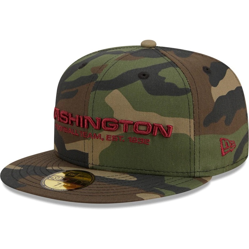 New Era Washington Football Team Camo Woodland 59FIFTY Fitted Hat