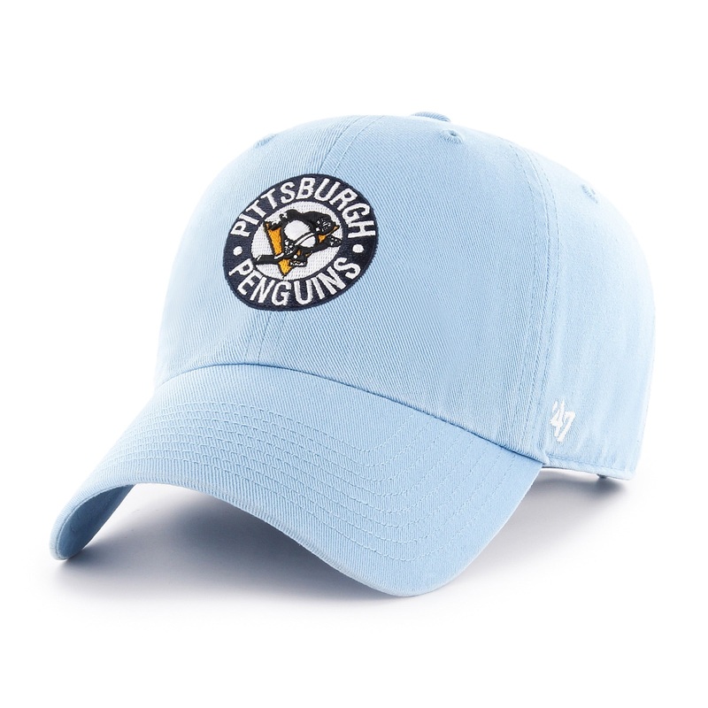Pittsburgh Penguins NHL 47 Brand Men’s Light Blue Vintage Clean Up Adjustable Hat