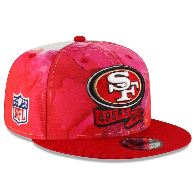 San Francisco 49ers New Era NFL 9FIFTY 950 2022 Sideline Snapback Cap Hat Red Ink Crown/Visor Team Color Logo