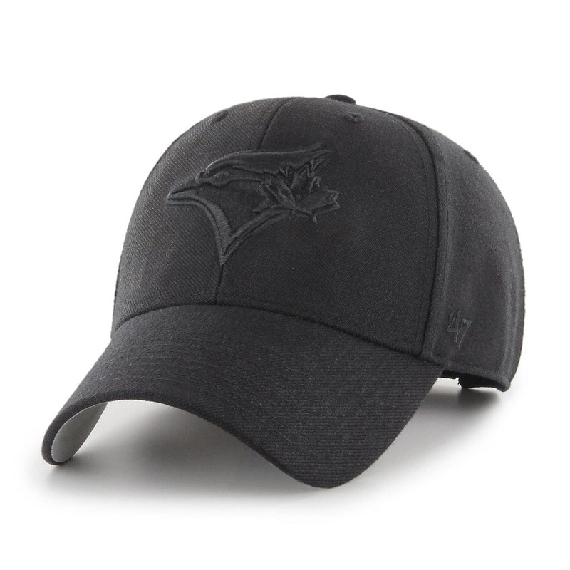 Toronto Blue Jays MLB 47 Brand Men’s Black on Black MVP Adjustable Hat