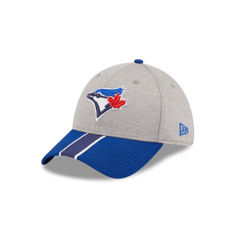 Toronto Blue Jays MLB New Era Men’s Navy 39Thirty Stripe  E3 Stretch Fit Hat