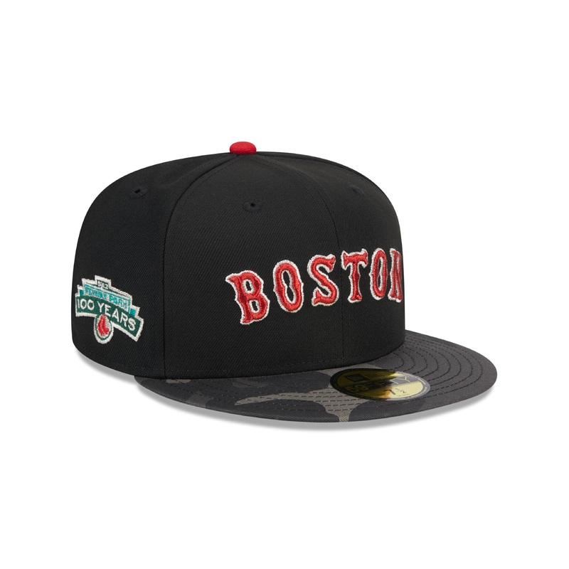 Boston Red Sox MLB New Era Men’s Black Camo 59Fifty Metallic Fitted Hat