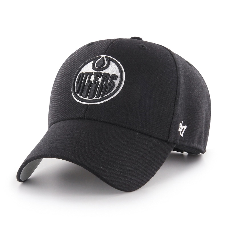 Edmonton Oilers NHL 47 Brand Men’s Black White MVP Adjustable Hat