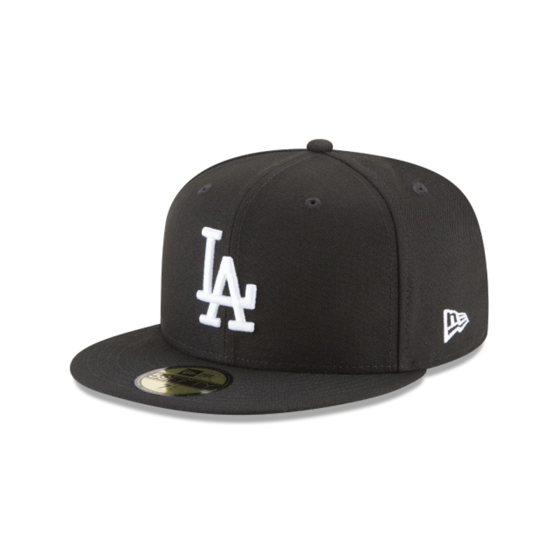 Los Angeles Dodgers MLB New Era Men’s Black White 59Fifty Basic Fitted Hat